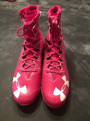 pink under armour football cleats