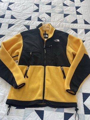 Northface Yellow/black full zip fleece jacket men s size Small