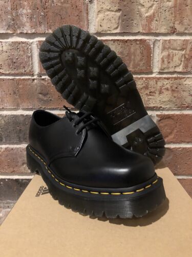 New 8 Doc Martens 1461 Bex Squared Oxfords Black Leather New 8 Doc Martens 1461 Bex Squared Oxfords Black Leather
