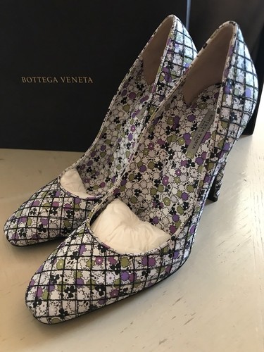 Pre-owned Bottega Veneta $820  Women's Leather Shoes Flow. Print Multi- Color 8.5 Us In Multicolor