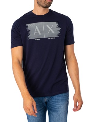 

Мужская футболка с логотипом Armani Exchange, синяя, Синий, 6RZTHB-ZJH4Z-15BA