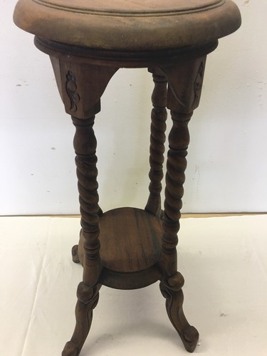 Victorian Carved Hand Made Mahogany WoodOpen Barley Twist Plant Stand Table