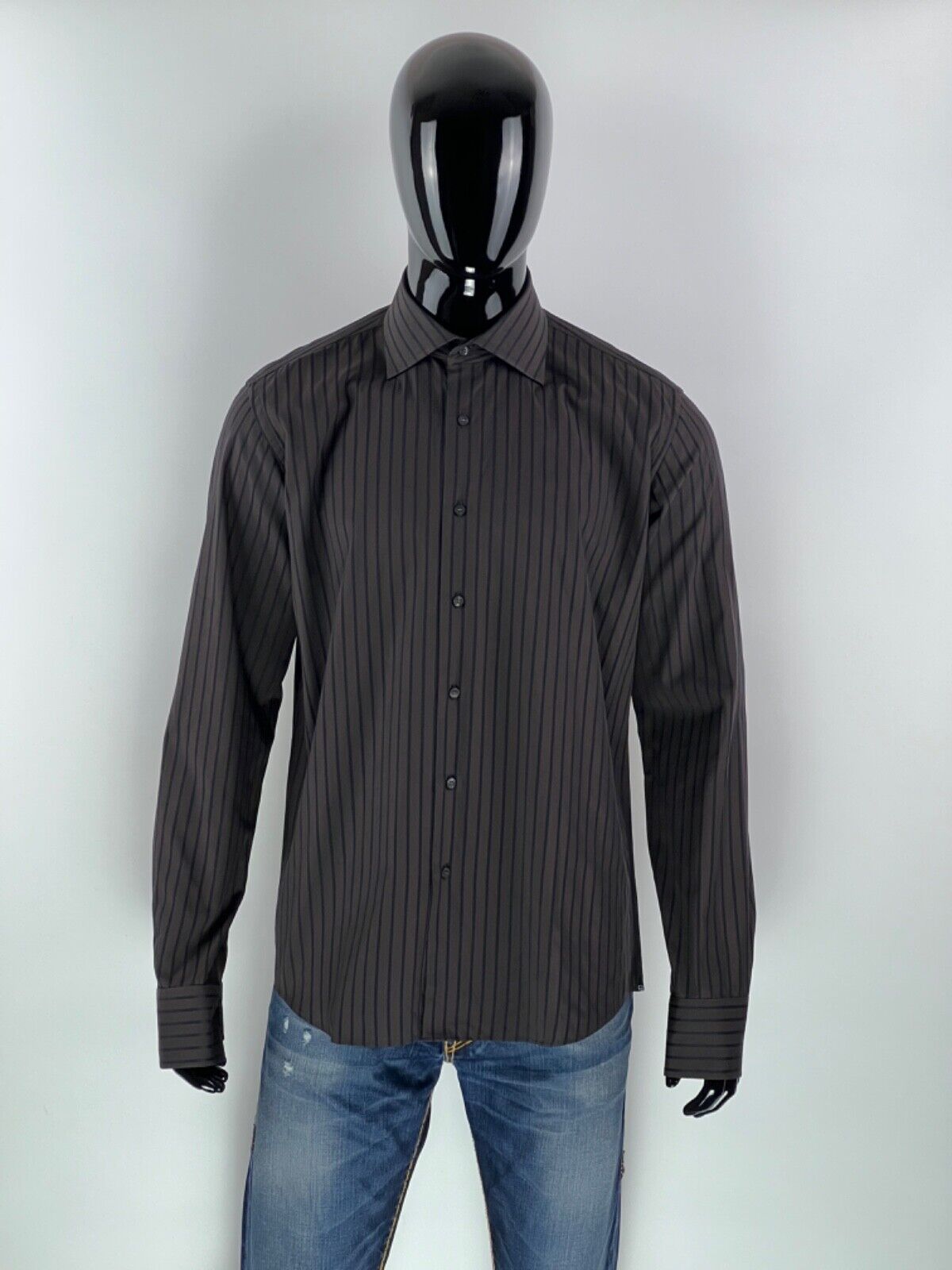 Balenciaga Men's Striped Cotton Button Up Shirt Size 16.5/42 Balenciaga Men's Striped Cotton Button Up Shirt Size 16.5/42