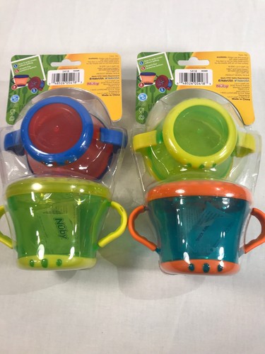 LOT OF 4 Nuby Snack Keeper (2 PACKS OF 2 PER PACK) Toddler Training SET OF 4