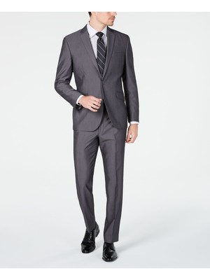 

KENNETH COLE Мужской серый костюм в тонкую полоску