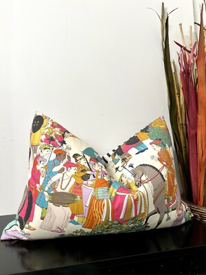 DARA Manuel Canovas ~  Turquoise Chinoiserie  ~ Pillow Cushion COVER Handmade