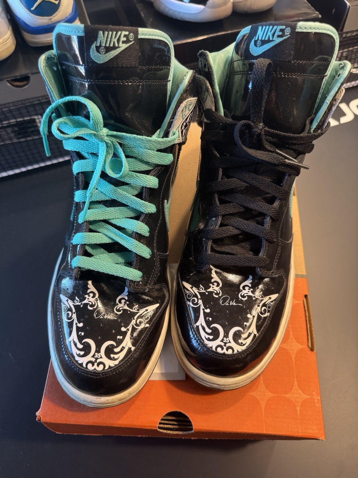 Nike Dunk High Dontrelle Willis Collection Royale Black/Azure/White Men Size 12