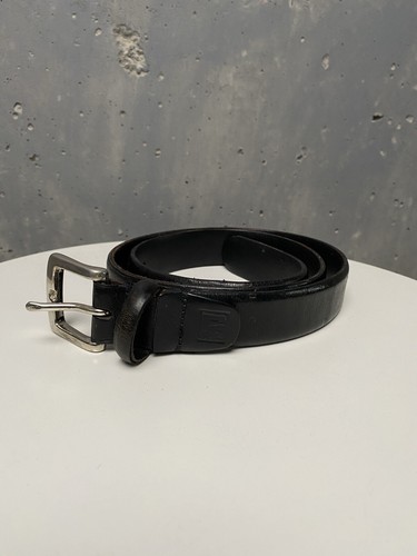 【Ralph Lauren】CHAPS 80s レザーベルト 黒 ストライプ 42e293edde0b8d2c53220e4f23116e