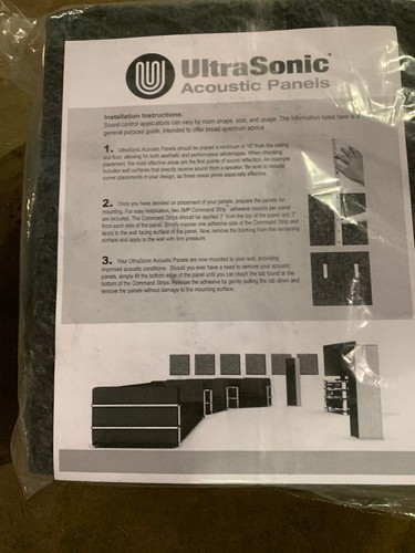 UltraSonic 12 in. x 12 in. Acoustic Panels Noise And Sound Reduction (Lot of 10)