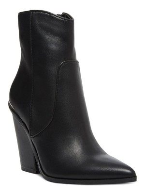 

STEVE MADDEN Женские черные кожаные ботинки в стиле вестерн с редким острым носком, Черный, RARE02S1