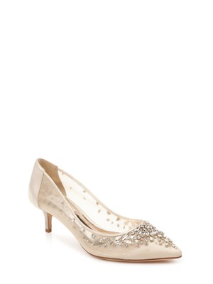

Женские туфли-лодочки BADGLEY MISCHKA Beige Gem Onyx Toe Kitten Heel без шнуровки 5,5 м, Бежевый, MP5108