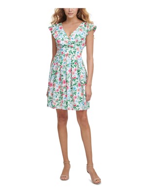 KENSIE DRESSES Женское белое платье без рукавов с перекрещивающейся спинкой и вырезом на спине 14