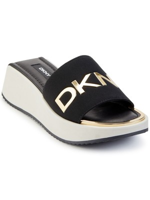 

Черные женские шлепанцы на танкетке DKNY 1 на платформе с квадратным носком 7,5 м, Черный, K1149004