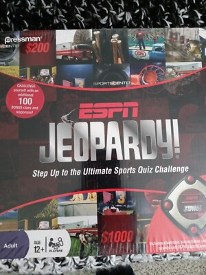 ESPN JEOPARDY GAME BY PRESSMAN AGES 12 & Up 3 - 5 Players Alex Trebek Brand New