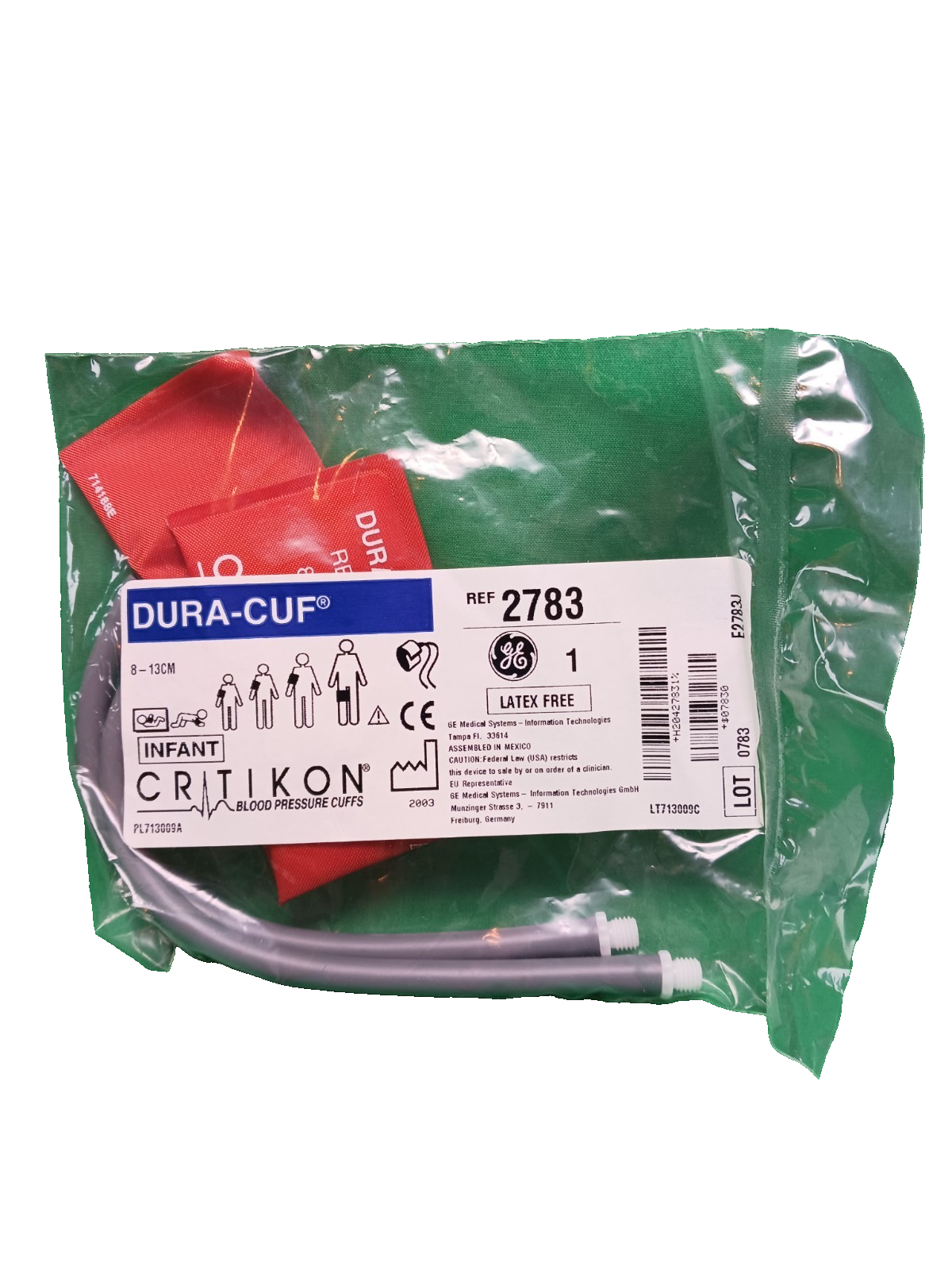 CRITIKON DURA-CUF Infant Blood Pressure Cuff #2783 Single Cuff Sealed Pkg