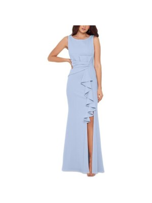 

Женское голубое платье макси без рукавов с разрезом по бокам BETSY - ADAM Petites, Light blue