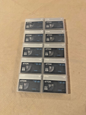 Lot of 10 TDK Mini DV 60 Min DVC Digital Video Cassette Tapes DVM60 Used -1 pass