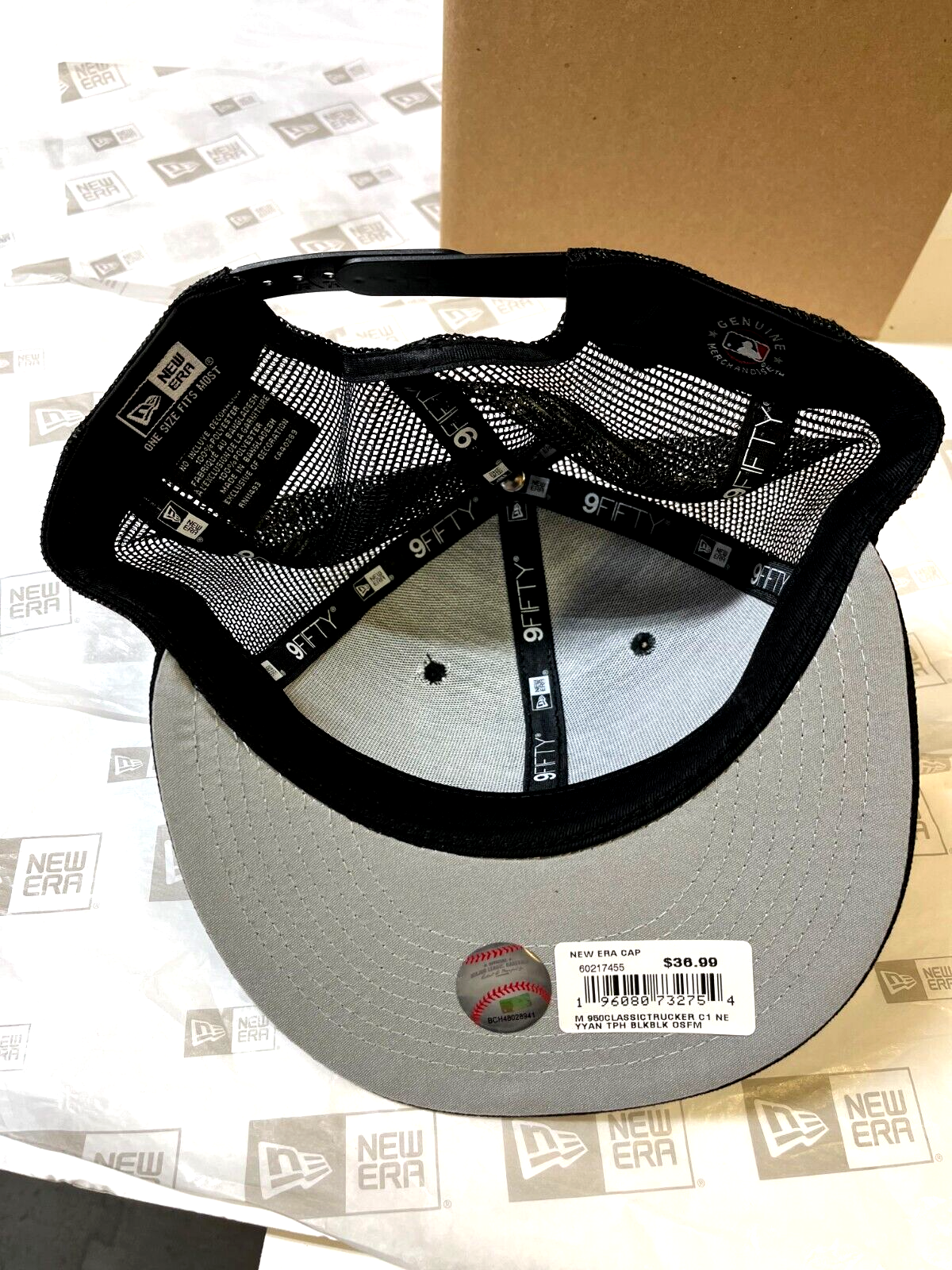 New York Yankees New Era MLB Classic Trucker Top Hat 9Fifty Snapback~Black
