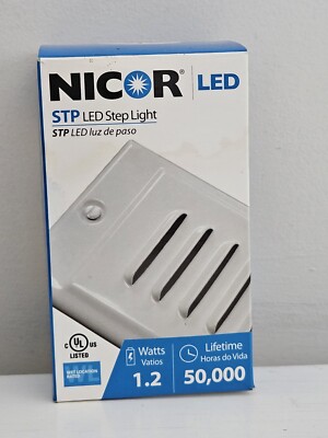 NICOR STP Lighting LED Step Light with Vertical and Horizontal Faceplates White 