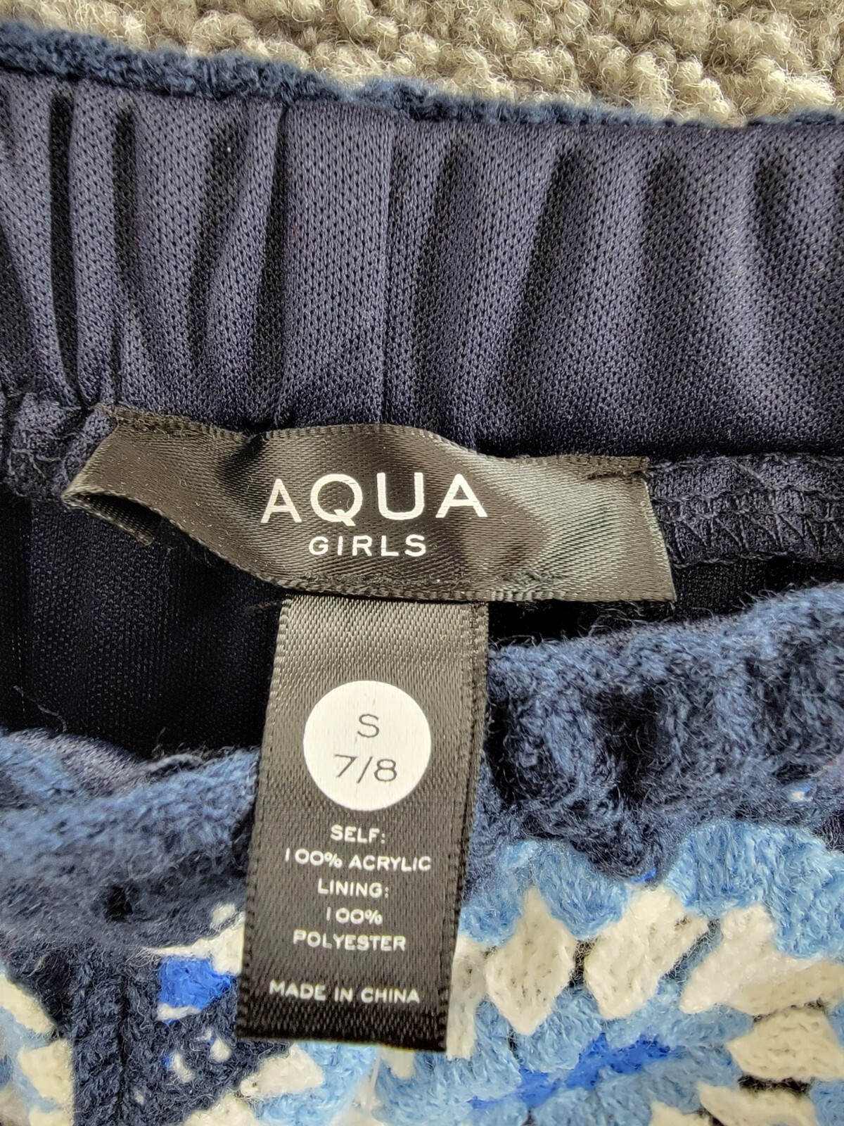AQUA Allover Crochet Shorts Girls' S (7-8) Blue Multi Elastic Waist Pull On - Picture 10 of 16