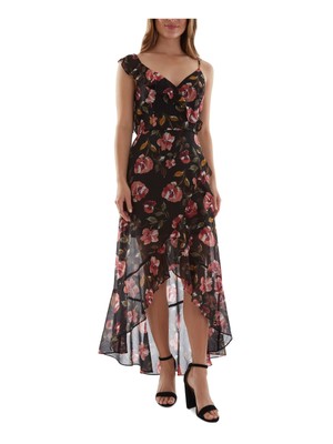 

BCX DRESS Женское черное платье макси с короткими рукавами и короткими рукавами для юниоров, Черный