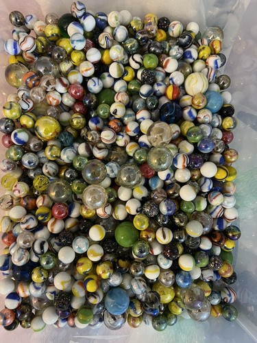 MARBLES SPECIAL COLLECTION 5/8 -FANCY MIX MARBLES 2 POUNDS More Shooters