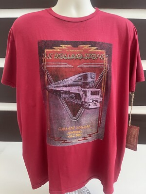 The Rolling Stones Oakland Stadium Red T-Shirt Size Large