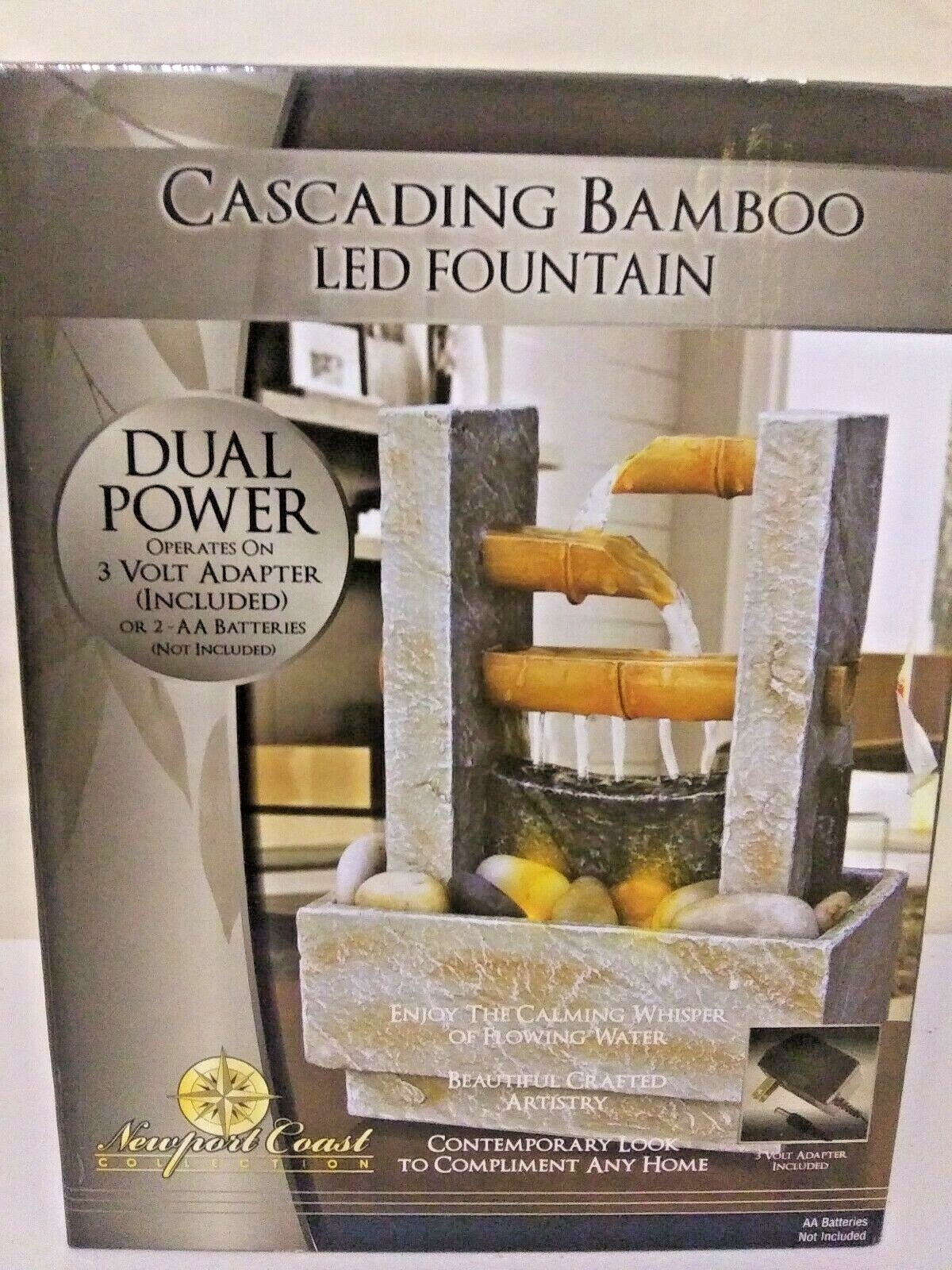 Newport Coast Collections Cascading Bamboo LED Fountain Newport Coast Collection