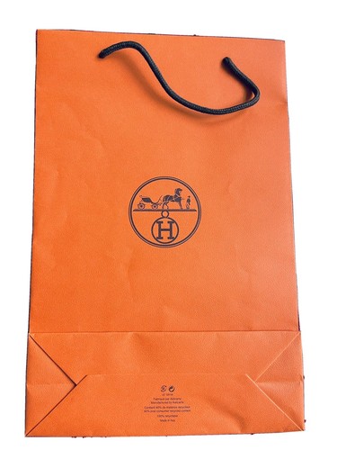 Hermes Orange Shopping Gift Paper Bag Approx 16 X 11 X 4 | eBay