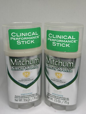 2 Mitchum Smart Solid Unscented Clinical Performance Antiperspirant Deodorant