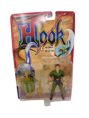 VINTAGE HOOK ACTION FIGURE: PETER PAN, AIR ATTACK. HE FLIES! 1991, BRAND NEW 