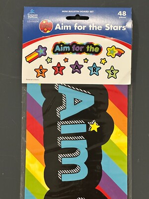 CARSON-DELLOSA Mini Bulletin Board Set - Aim for the Stars 48 Pieces SEALED!!