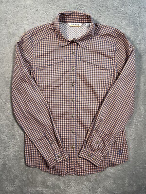 Orvis River Guide Tech Shirt Womens S Gingham Long Sleeve Fishing Outdoor Hiking