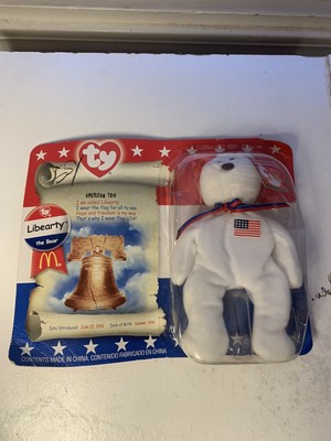 Mcdonalds Liberty The Bear TY Beanie Baby 1996 Retired Rare eBay