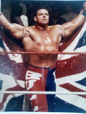 WF WRESTLING PROMO DAVEY BOY SMITH AKA THE BRITISH BULLDOG PHOTOBY NORMAN JAMES 