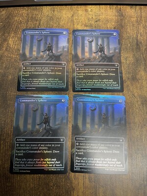 4x Commander's Sphere Borderless FOIL Commander Masters MTG Pack Fresh