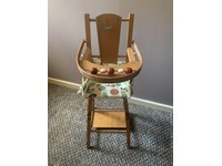 vintage wooden dolls high chair