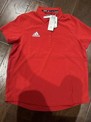 Adidas Women's Team Power Red / White Stadium Polo Medium