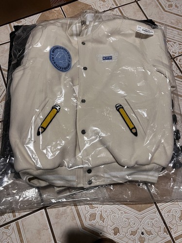 Pre-owned Kith X Invisable Friends - Limited Wool Bomber Jacket, Cream/beige - Size L In White
