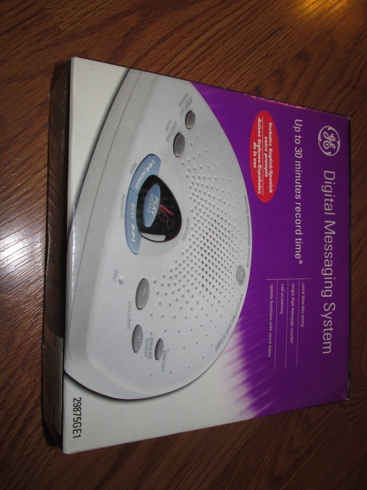 GE Digital Messaging System Answering Machine, call screening,  29875GE1-B