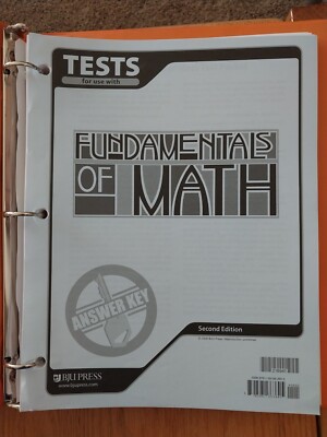 Fundamentals of Math Test Quiz Answer Key 2nd edition BJU Press