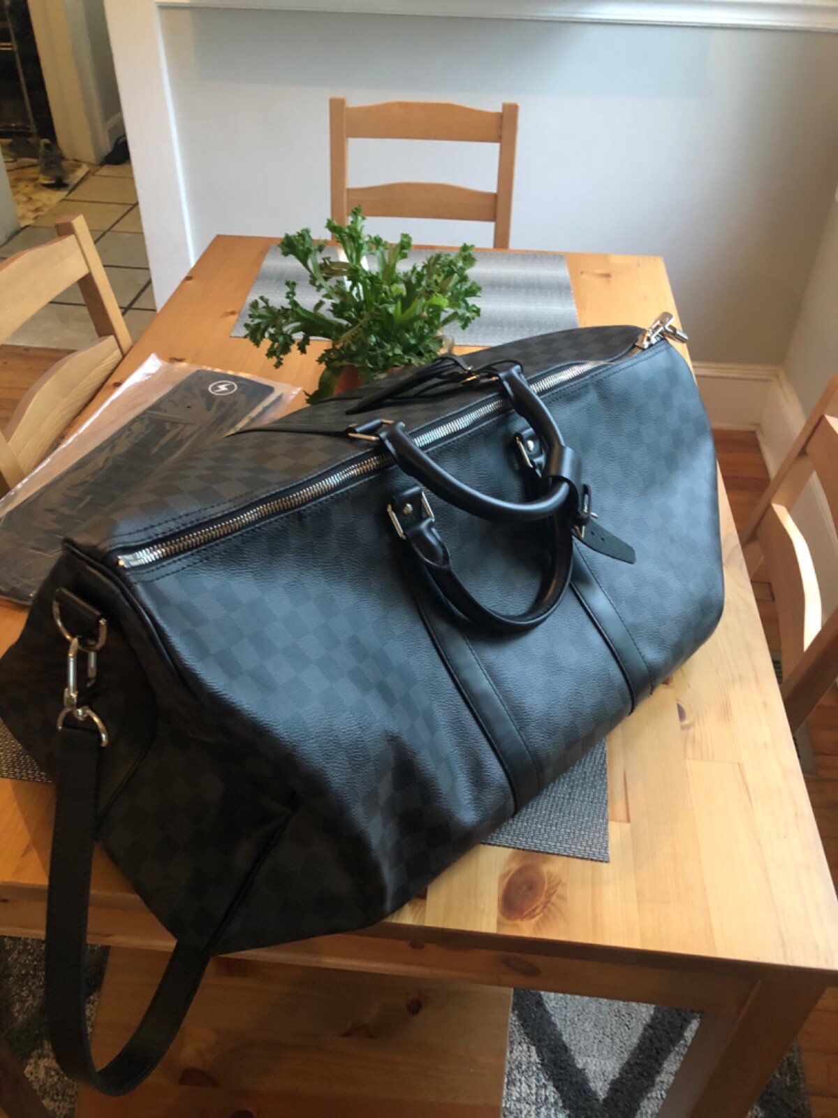 Louis Vuitton Keepall Bandoulière 55 in Damier Graphite Canvas | eBay