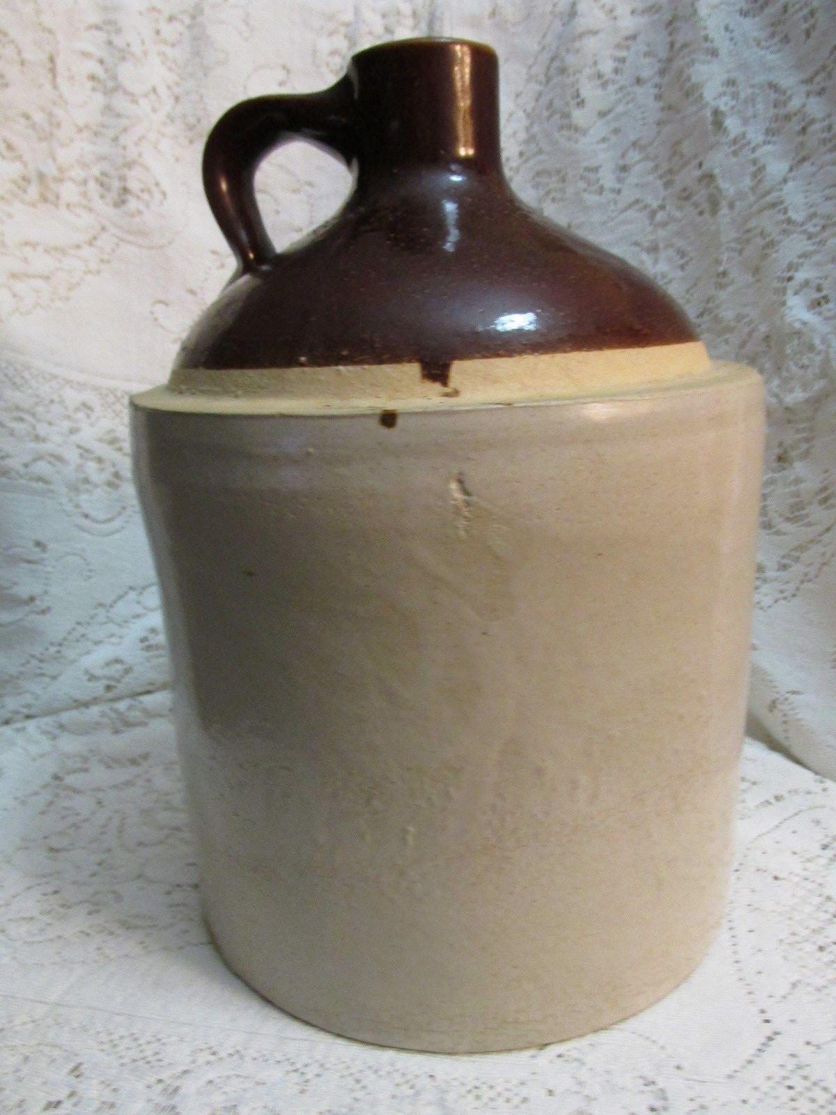 Antique Vintage Stoneware Crock Whiskey Jug
