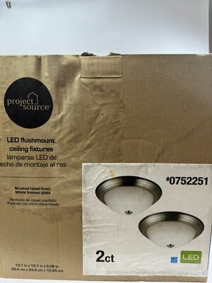 13  Project Source CLL239-22BNK LED Flushmount Ceiling Fixtures 2 pack #0752251