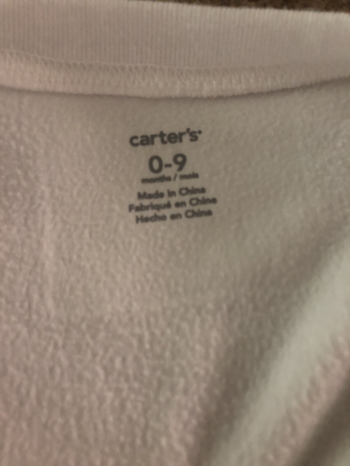 CARTERS BABY FLEECE SLEEP BAG/SWADDLE WHITE SZ 0-9M UNISEX