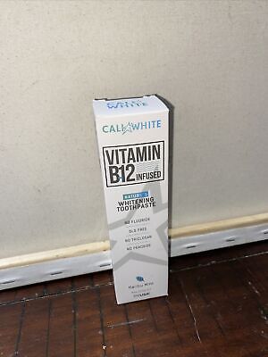 NEW Cali White Vegan Whitening Toothpaste W/  Vitamin B12, Organic Malibu Mint