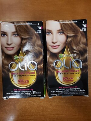 2 Pack: Garnier Olia Permanent Hair Color *#7.0 Dark Blonde* R7P6a
