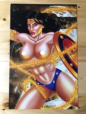Wonder Woman Classic Topless Art Print 11x17 Convention Exclusive Double Signed