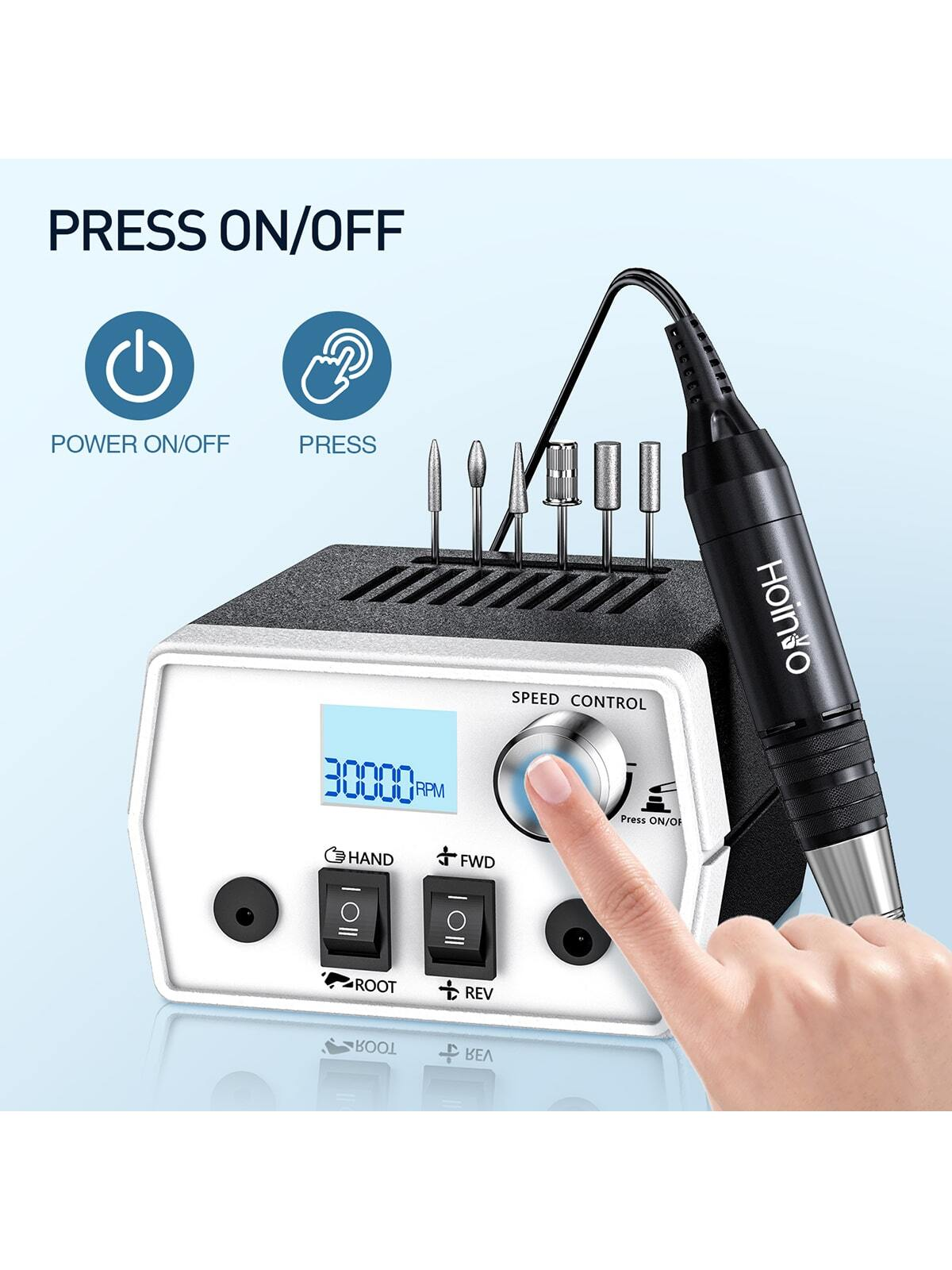 30000RPM Acrylic Upgraded Electric Nail File Professional Nail Drill Machine