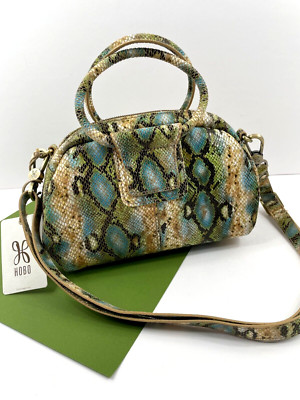 Hobo International Sheila SMALL Satchel Crossbody Leather Garden Snake $268